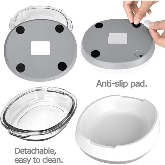 Dog Cat All Pets Glass Food Water Bowls Transparent Portable Protect Pets' Spine - Picture 4 of 7